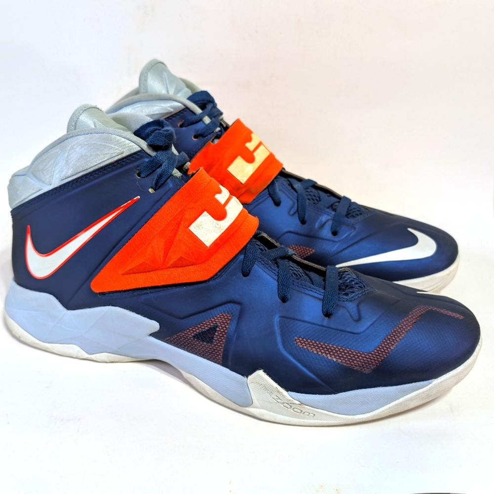 Nike LeBron Zoom Soldier 7 Brave Blue Orange Men's Size 15